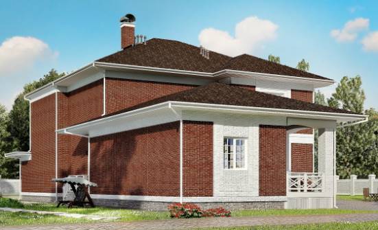 315-001-П Проект двухэтажного дома, гараж, красивый коттедж из кирпича Липецк | Проекты домов от House Expert