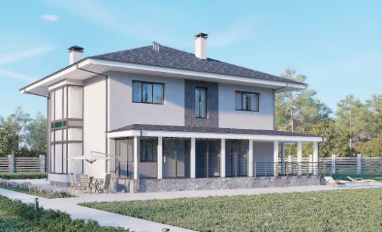 250-004-Л Проект двухэтажного дома, современный дом из газосиликатных блоков Липецк | Проекты домов от House Expert