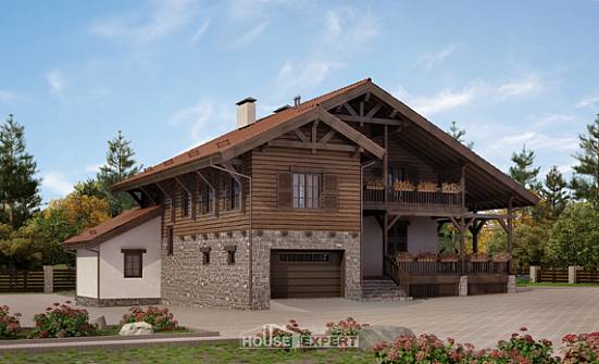 255-002-Л Проект двухэтажного дома мансардой и гаражом, огромный загородный дом из газобетона Липецк | Проекты домов от House Expert