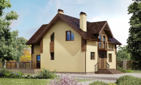 150-009-Л Проект двухэтажного дома мансардой, классический загородный дом из газобетона Липецк | Проекты домов от House Expert