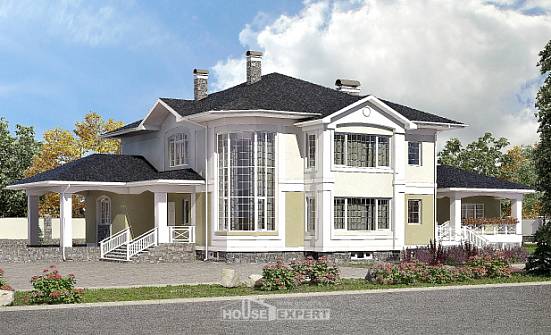 620-001-Л Проект трехэтажного дома и гаражом, классический коттедж из теплоблока Липецк | Проекты домов от House Expert