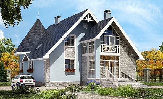 170-003-П Проект двухэтажного дома с мансардой, простой загородный дом из керамзитобетонных блоков Липецк | Проекты домов от House Expert