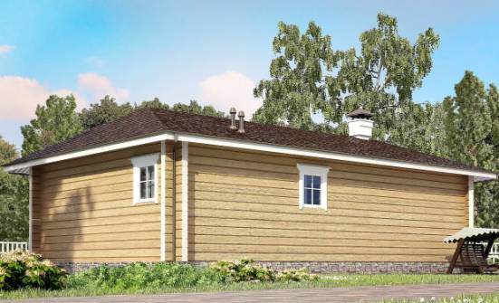 095-001-Л Проект одноэтажного дома, уютный загородный дом из бревен Липецк | Проекты одноэтажных домов от House Expert
