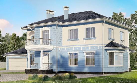 285-003-Л Проект двухэтажного дома и гаражом, классический загородный дом из кирпича Елец | Проекты домов от House Expert