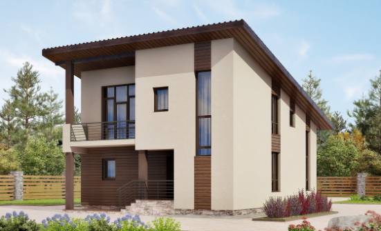 140-005-Л Проект двухэтажного дома с мансардой, скромный домик из пеноблока Липецк | Проекты домов от House Expert