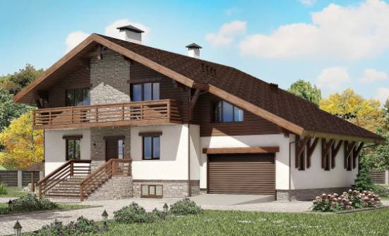 420-001-П Проект трехэтажного дома с мансардой и гаражом, современный коттедж из кирпича Липецк | Проекты домов от House Expert