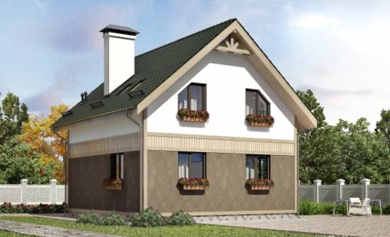 105-001-Л Проект двухэтажного дома мансардой, классический коттедж из арболита Елец | Проекты домов от House Expert