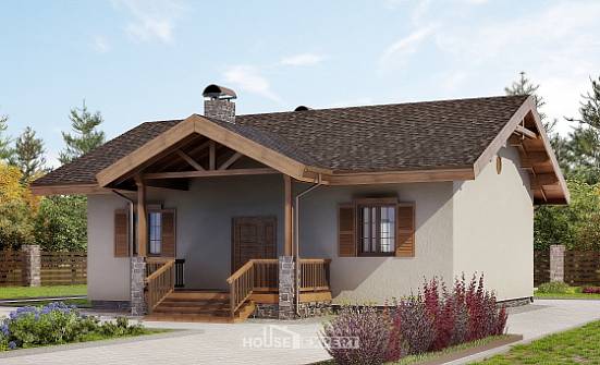 090-002-Л Проект одноэтажного дома, простой коттедж из кирпича Липецк | Проекты домов от House Expert