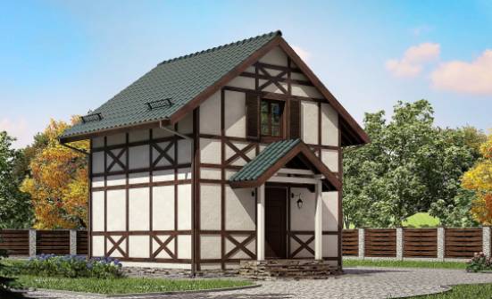 060-002-П Проект двухэтажного дома мансардный этаж, компактный коттедж из дерева Липецк | Проекты домов от House Expert