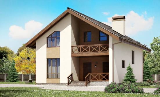 170-002-П Проект двухэтажного дома с мансардой, недорогой коттедж из газобетона Елец | Проекты домов от House Expert