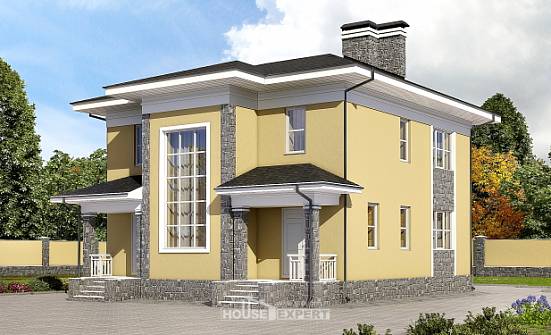 155-011-Л Проект двухэтажного дома, компактный коттедж из поризованных блоков Елец | Проекты домов от House Expert
