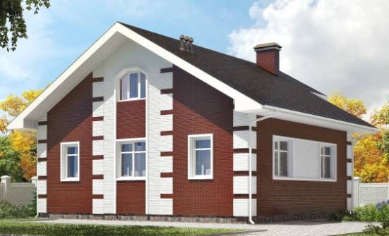 115-001-П Проект двухэтажного дома мансардой, современный коттедж из газосиликатных блоков Липецк | Проекты домов от House Expert