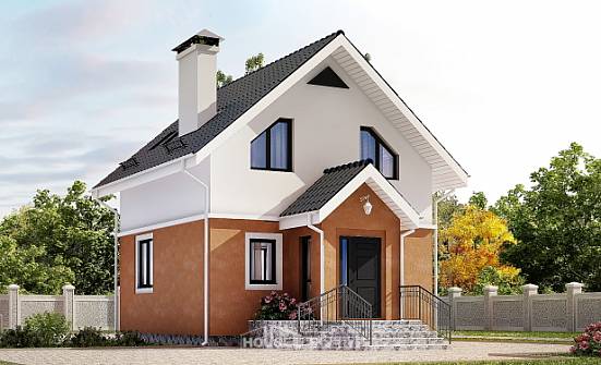 070-001-Л Проект двухэтажного дома с мансардой, миниатюрный коттедж из поризованных блоков Липецк | Проекты домов от House Expert