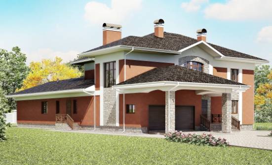 400-002-Л Проект двухэтажного дома, гараж, большой коттедж из кирпича Липецк | Проекты домов от House Expert