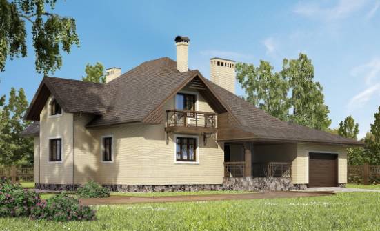 275-003-П Проект двухэтажного дома мансардой, гараж, уютный загородный дом из кирпича Липецк | Проекты домов от House Expert