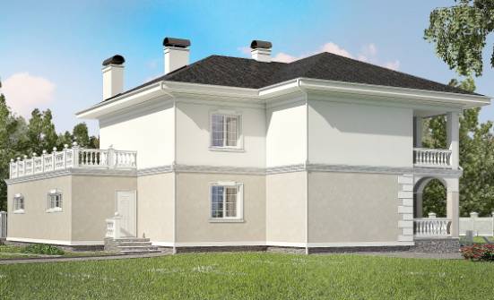 340-002-П Проект двухэтажного дома и гаражом, уютный загородный дом из кирпича Елец | Проекты домов от House Expert