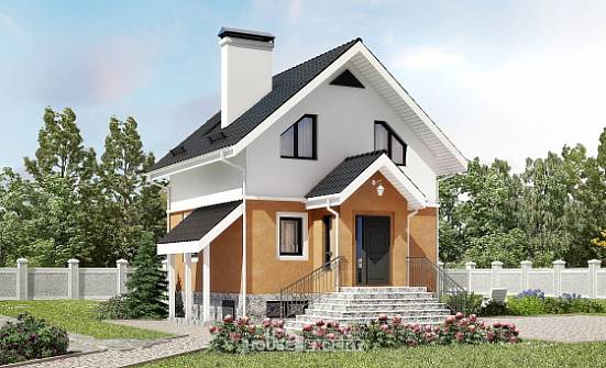 100-005-Л Проект трехэтажного дома с мансардой, современный дом из газобетона Елец | Проекты домов от House Expert