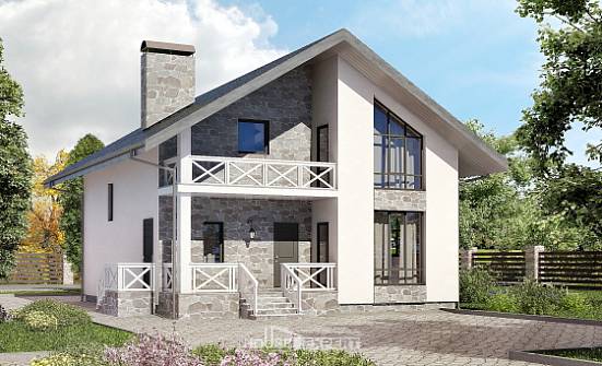 155-001-Л Проект двухэтажного дома мансардный этаж и гаражом, недорогой загородный дом из арболита Елец | Проекты домов от House Expert