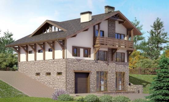 305-002-Л Проект трехэтажного дома мансардой, уютный домик из кирпича Липецк | Проекты домов от House Expert