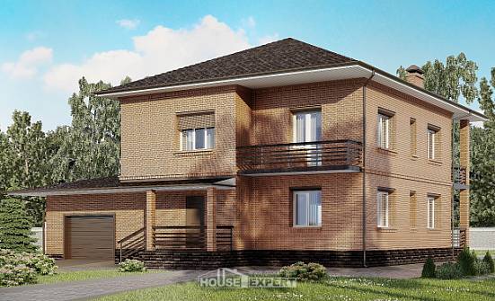 245-003-Л Проект двухэтажного дома, гараж, средний загородный дом из кирпича Липецк | Проекты домов от House Expert