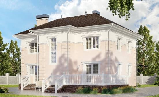 155-005-Л Проект двухэтажного дома, скромный коттедж из твинблока Липецк | Проекты домов от House Expert