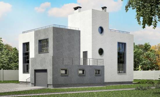 255-001-П Проект двухэтажного дома, гараж, просторный загородный дом из теплоблока Липецк | Проекты домов от House Expert