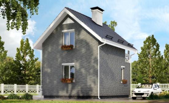 045-001-П Проект двухэтажного дома с мансардой, крохотный коттедж из теплоблока Липецк | Проекты домов от House Expert