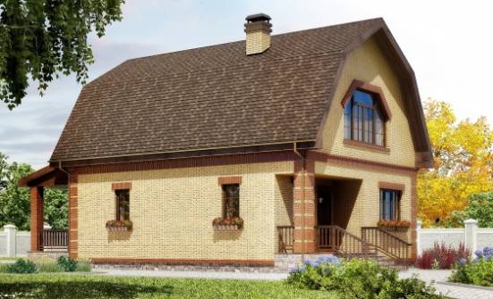 130-005-Л Проект двухэтажного дома мансардой, красивый дом из керамзитобетонных блоков Липецк | Проекты домов от House Expert