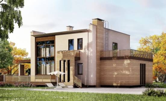 220-003-Л Проект двухэтажного дома, гараж, простой загородный дом из бризолита Елец | Проекты домов от House Expert