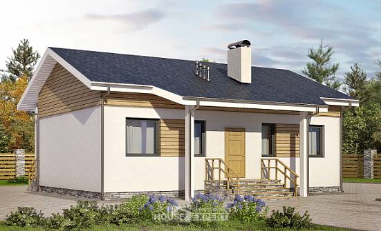 080-004-П Проект одноэтажного дома, простой домик из газобетона Липецк | Проекты домов от House Expert