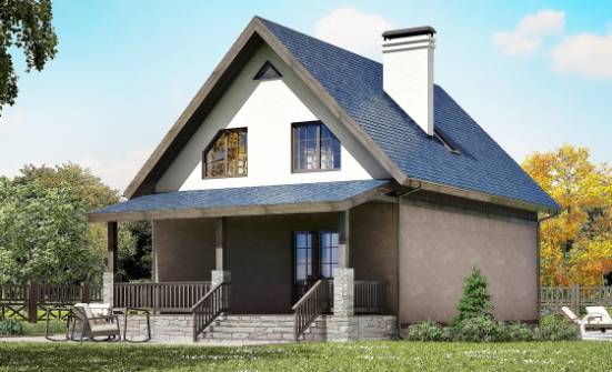 130-003-П Проект двухэтажного дома мансардой, небольшой загородный дом из пеноблока Елец | Проекты домов от House Expert