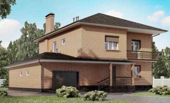 245-003-Л Проект двухэтажного дома, гараж, средний загородный дом из кирпича Липецк | Проекты домов от House Expert