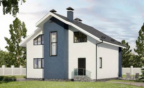 150-005-П Проект двухэтажного дома мансардой, современный домик из газобетона Липецк | Проекты домов от House Expert