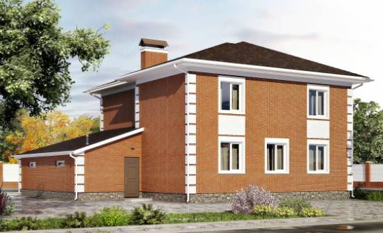 220-004-Л Проект двухэтажного дома, гараж, классический загородный дом из кирпича Елец | Проекты домов от House Expert