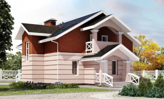 155-009-Л Проект двухэтажного дома мансардой, недорогой загородный дом из твинблока Липецк | Проекты домов от House Expert
