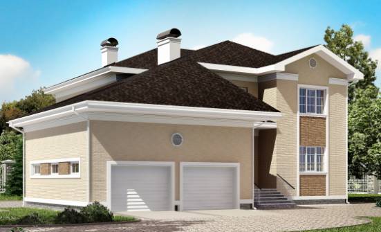335-001-Л Проект двухэтажного дома и гаражом, большой дом из кирпича Липецк | Проекты домов от House Expert