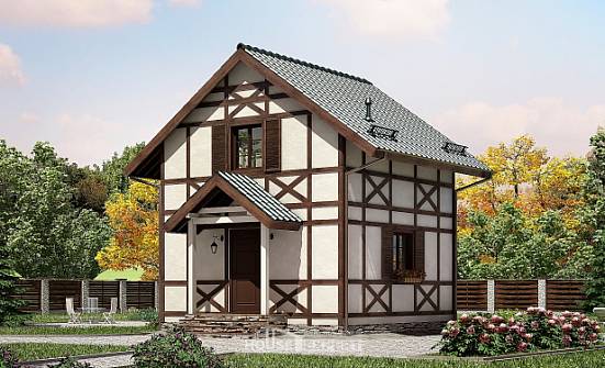060-002-П Проект двухэтажного дома мансардный этаж, компактный коттедж из дерева Липецк | Проекты домов от House Expert