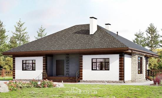135-003-П Проект одноэтажного дома, бюджетный домик из поризованных блоков Липецк | Проекты домов от House Expert