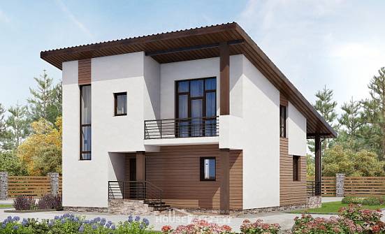 140-005-П Проект двухэтажного дома мансардный этаж, красивый коттедж из керамзитобетонных блоков Липецк | Проекты домов от House Expert