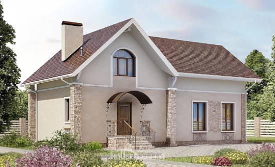 150-012-Л Проект двухэтажного дома с мансардой, красивый домик из пеноблока Липецк | Проекты домов от House Expert