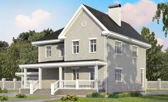 190-001-Л Проект двухэтажного дома, гараж, уютный домик из кирпича Липецк | Проекты домов от House Expert
