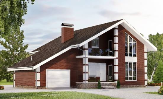 180-001-Л Проект двухэтажного дома мансардой и гаражом, современный загородный дом из пеноблока Елец | Проекты домов от House Expert