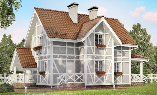 160-003-Л Проект двухэтажного дома мансардой, бюджетный загородный дом из пеноблока Елец | Проекты домов от House Expert