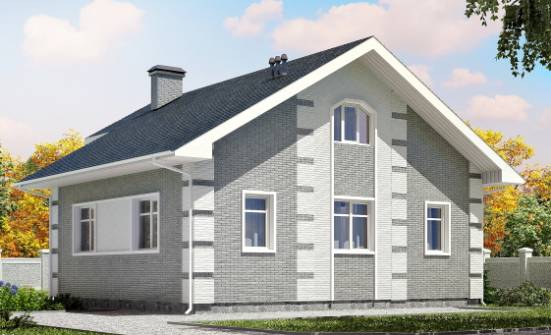 115-001-Л Проект двухэтажного дома мансардный этаж, простой дом из газобетона Липецк | Проекты домов от House Expert