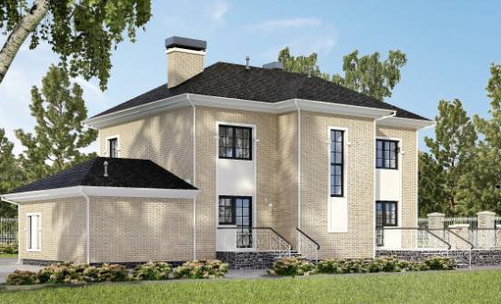 180-006-П Проект двухэтажного дома и гаражом, средний загородный дом из кирпича Липецк | Проекты домов от House Expert