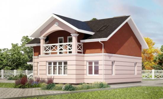 155-009-Л Проект двухэтажного дома мансардой, недорогой загородный дом из твинблока Липецк | Проекты домов от House Expert