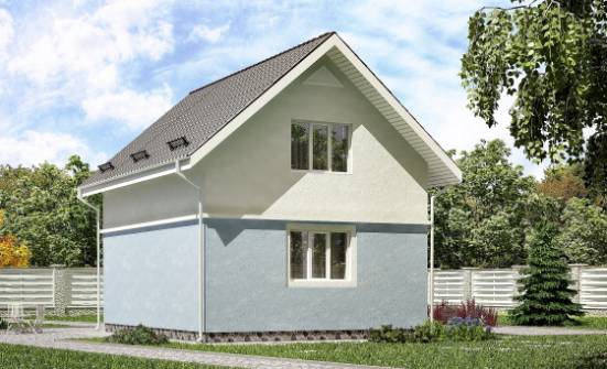 095-002-П Проект двухэтажного дома мансардой, бюджетный загородный дом из газобетона Липецк | Проекты домов от House Expert
