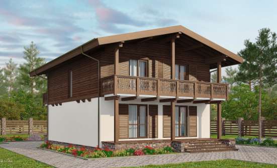 150-016-Л Проект двухэтажного дома с мансардным этажом, небольшой загородный дом из пеноблока Елец | Проекты домов от House Expert