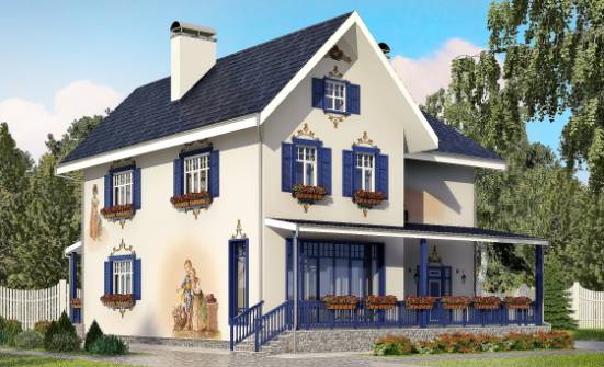 180-003-П Проект двухэтажного дома, небольшой домик из кирпича Елец | Проекты домов от House Expert