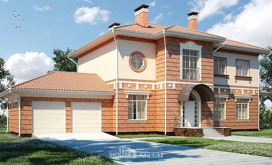 285-001-Л Проект двухэтажного дома и гаражом, современный домик из кирпича Елец | Проекты домов от House Expert